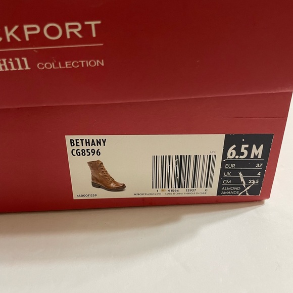ROCKPORT Cobb Hill Bethany Womens Brown Boots Lace Up/Back Zip Lined Sz 6.5 - Picture 16 of 16